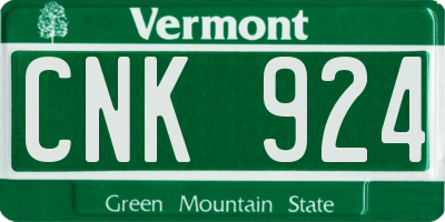 VT license plate CNK924