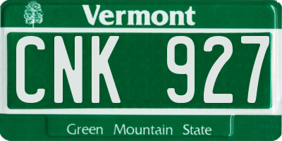 VT license plate CNK927