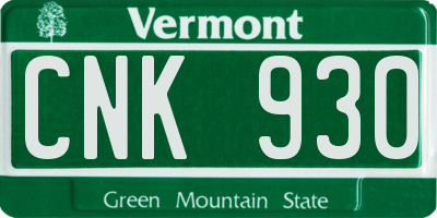 VT license plate CNK930