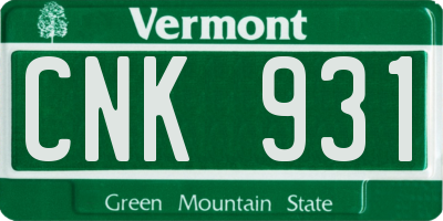 VT license plate CNK931