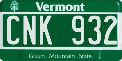 VT license plate CNK932