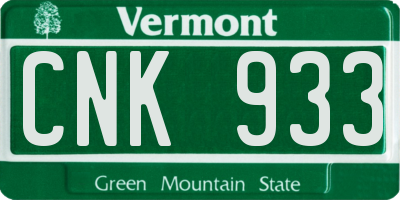 VT license plate CNK933