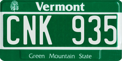 VT license plate CNK935