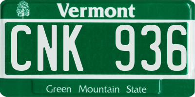 VT license plate CNK936