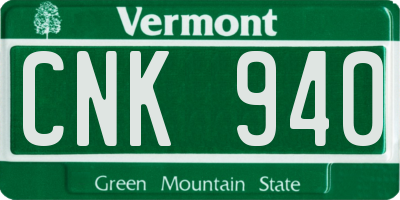 VT license plate CNK940