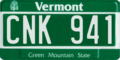 VT license plate CNK941
