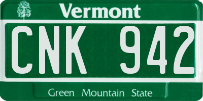 VT license plate CNK942