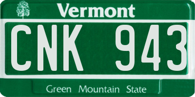 VT license plate CNK943