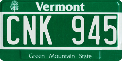 VT license plate CNK945