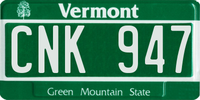 VT license plate CNK947