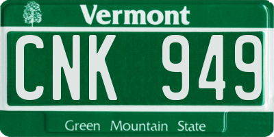 VT license plate CNK949