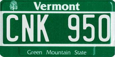 VT license plate CNK950