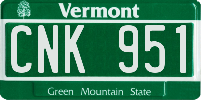 VT license plate CNK951