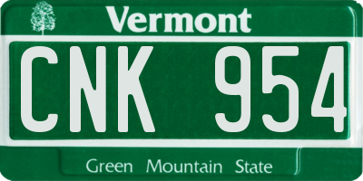 VT license plate CNK954