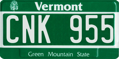 VT license plate CNK955