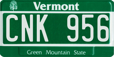 VT license plate CNK956