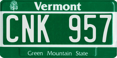 VT license plate CNK957