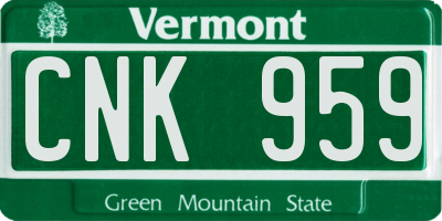 VT license plate CNK959