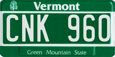 VT license plate CNK960