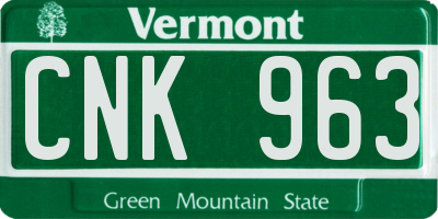 VT license plate CNK963