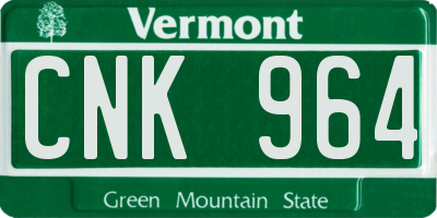 VT license plate CNK964