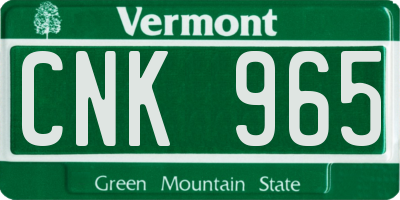 VT license plate CNK965