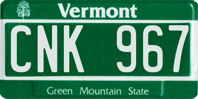 VT license plate CNK967