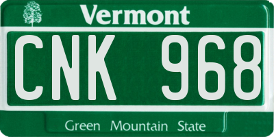 VT license plate CNK968