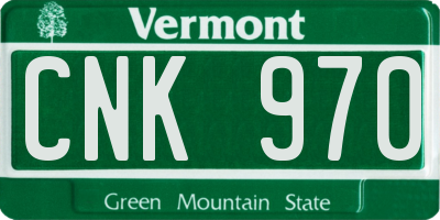 VT license plate CNK970