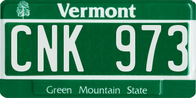 VT license plate CNK973