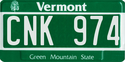 VT license plate CNK974