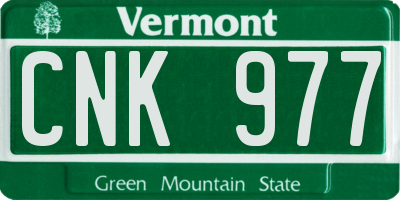 VT license plate CNK977