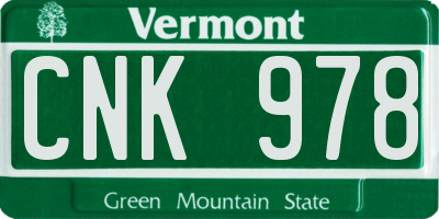 VT license plate CNK978