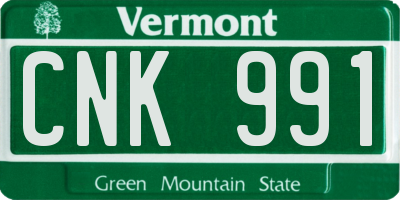VT license plate CNK991