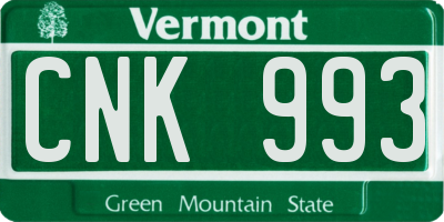 VT license plate CNK993