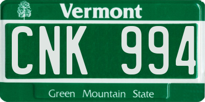 VT license plate CNK994