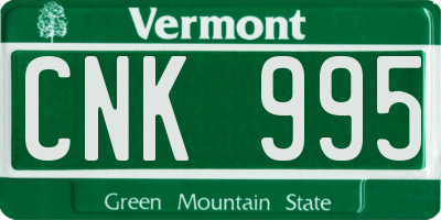 VT license plate CNK995