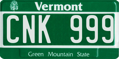 VT license plate CNK999