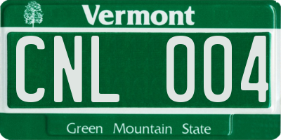 VT license plate CNL004
