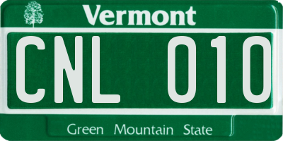 VT license plate CNL010