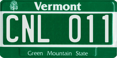 VT license plate CNL011