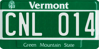 VT license plate CNL014