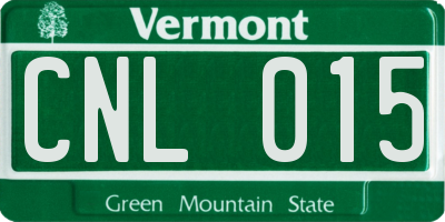 VT license plate CNL015