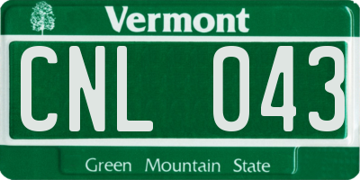 VT license plate CNL043