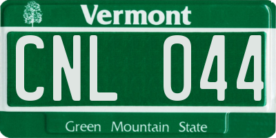 VT license plate CNL044