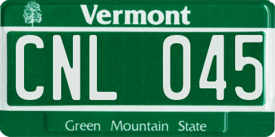 VT license plate CNL045
