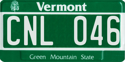VT license plate CNL046