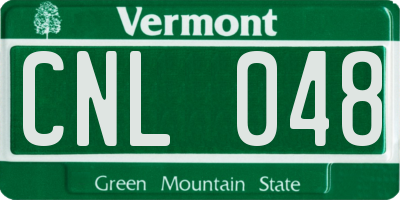 VT license plate CNL048