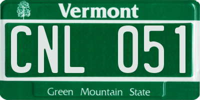 VT license plate CNL051