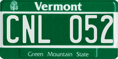 VT license plate CNL052